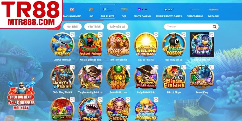 Các sảnh bắn cá uy tín tại TR88