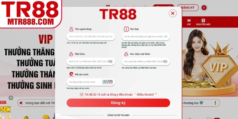 Đăng ký TR88 trên máy tính