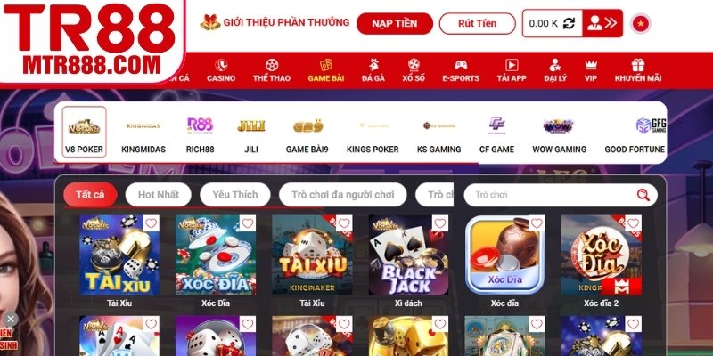 Tìm hiểu nền tảng giải trí game bài TR88