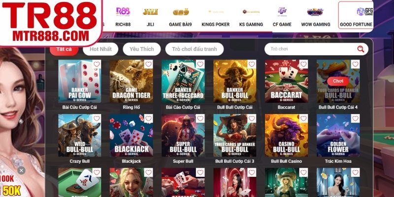 Giới thiệu sảnh game bài TR88