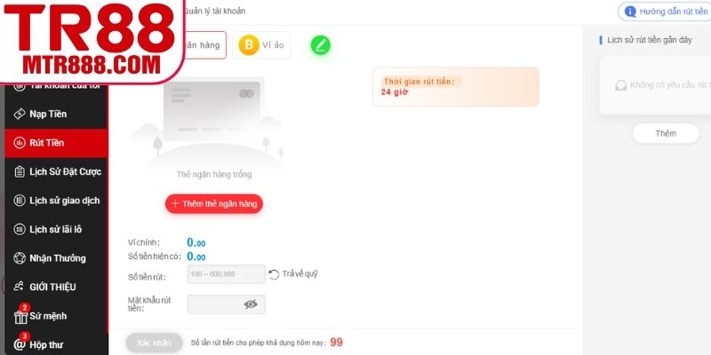 Rút tiền nhanh về ngân hàng